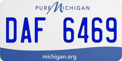MI license plate DAF6469