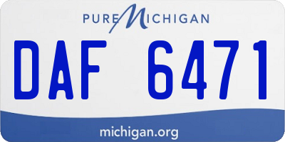 MI license plate DAF6471