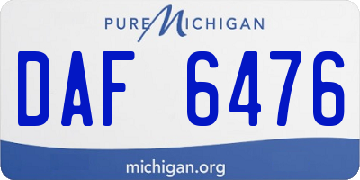 MI license plate DAF6476