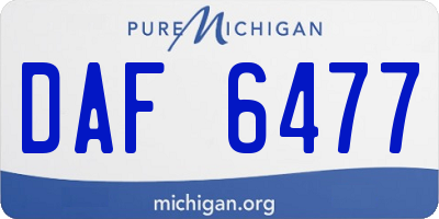 MI license plate DAF6477