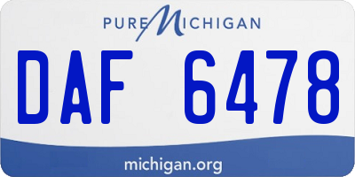 MI license plate DAF6478