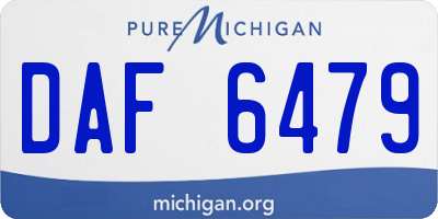 MI license plate DAF6479