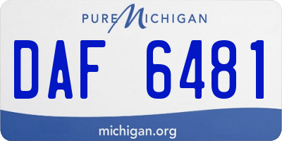 MI license plate DAF6481