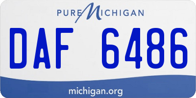 MI license plate DAF6486