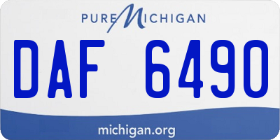 MI license plate DAF6490