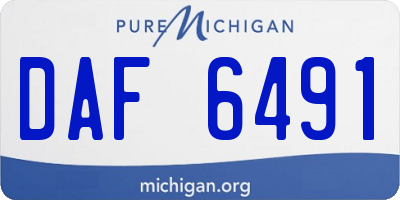 MI license plate DAF6491