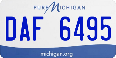 MI license plate DAF6495