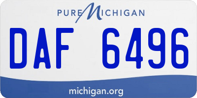 MI license plate DAF6496