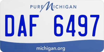 MI license plate DAF6497