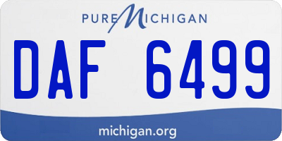 MI license plate DAF6499
