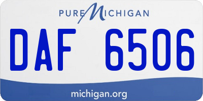 MI license plate DAF6506