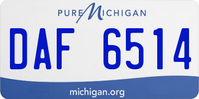 MI license plate DAF6514