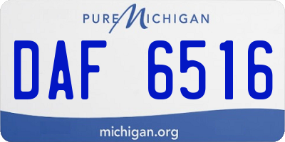 MI license plate DAF6516