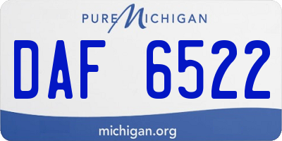 MI license plate DAF6522