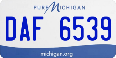 MI license plate DAF6539