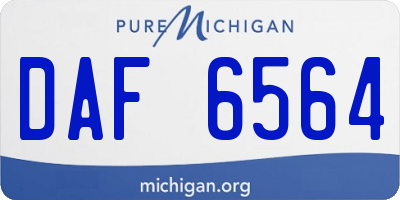 MI license plate DAF6564