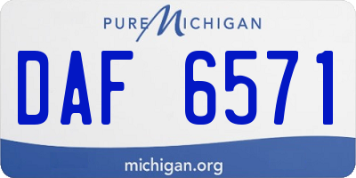 MI license plate DAF6571