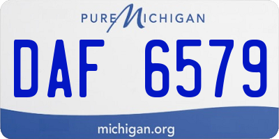 MI license plate DAF6579