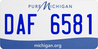 MI license plate DAF6581