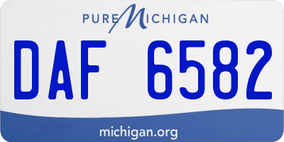 MI license plate DAF6582