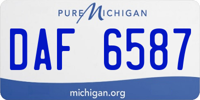 MI license plate DAF6587