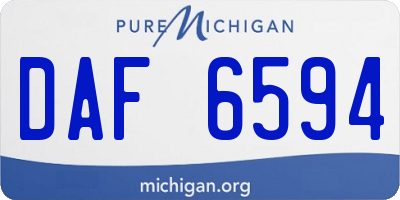 MI license plate DAF6594