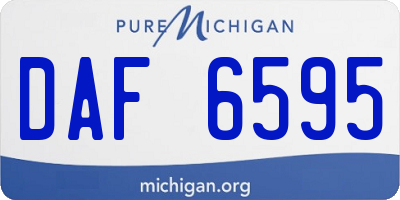 MI license plate DAF6595