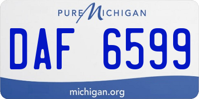 MI license plate DAF6599