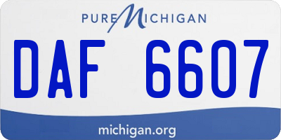 MI license plate DAF6607