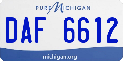 MI license plate DAF6612