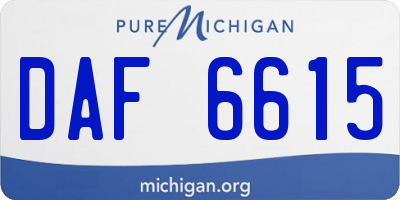 MI license plate DAF6615