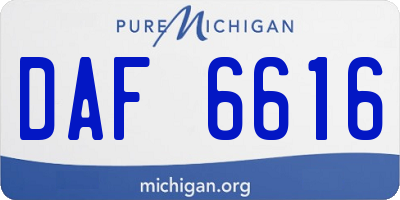 MI license plate DAF6616
