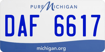 MI license plate DAF6617