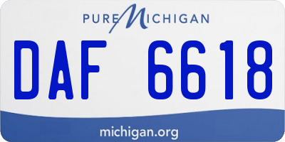 MI license plate DAF6618