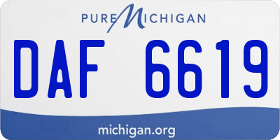 MI license plate DAF6619