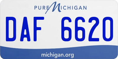MI license plate DAF6620