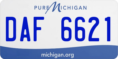 MI license plate DAF6621