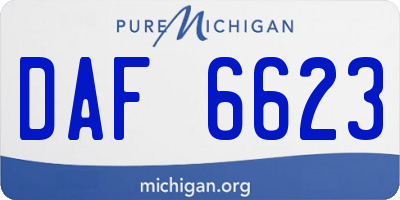 MI license plate DAF6623