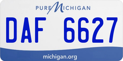 MI license plate DAF6627