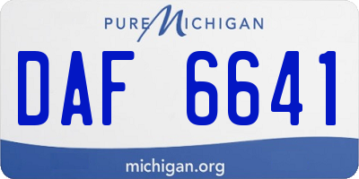 MI license plate DAF6641