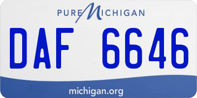 MI license plate DAF6646