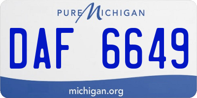 MI license plate DAF6649