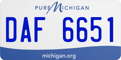 MI license plate DAF6651