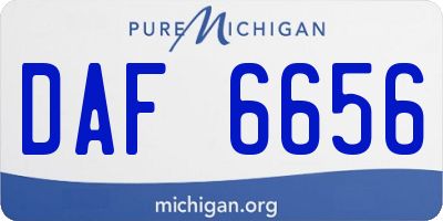 MI license plate DAF6656