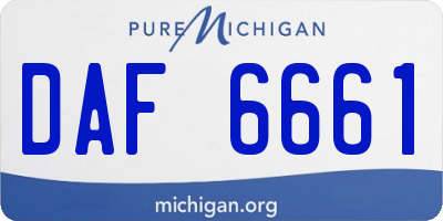 MI license plate DAF6661