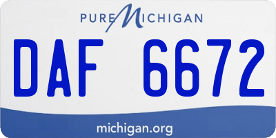MI license plate DAF6672