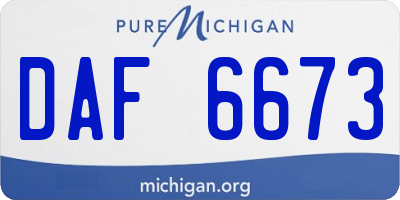 MI license plate DAF6673