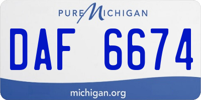 MI license plate DAF6674
