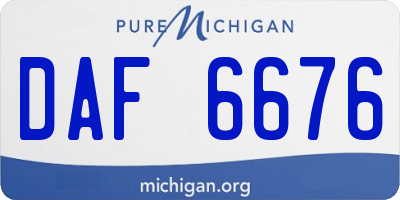 MI license plate DAF6676