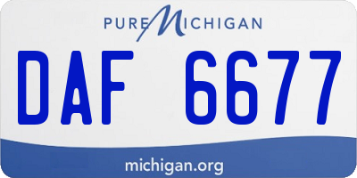 MI license plate DAF6677